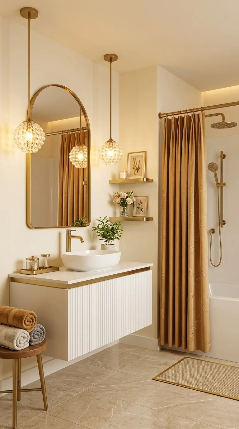 Modern Gold Bathroom Ideas: Luxury Designs with Gold Fixtures & Elegant Decor